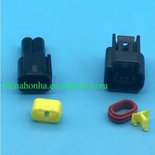 5/10/20/50/100 pcs/lots 2.3mm 2pin female male ignition coil plug for ford high voltage auto wire connector FW-C-2F-B FW-C-2M-B