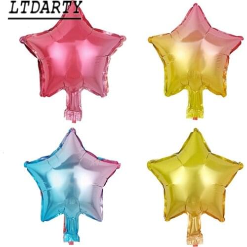 10pcs 10inch gradient star rainbow stars air inflatable wedding balloon Valentines Day balloon wedding birthday happy decoratio