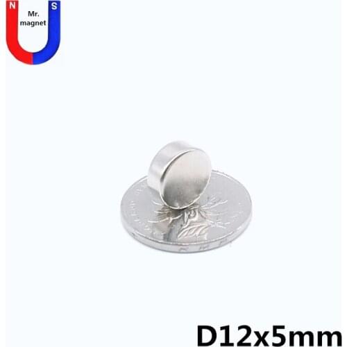 500pcs 12 x 5 mm Wholesale 12x5 Disc Round Cylinder Strong Rare Earth Neodymium permanent Magnets 12*5 NEW Art Craft Connection