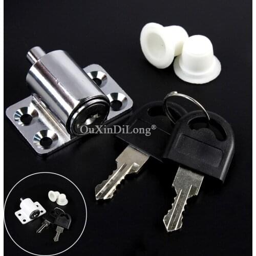 8PCS Zinc Alloy Sliding Door Patio Window Bolt Locking Catch Push Lock Security Child Silver and White For Choose
