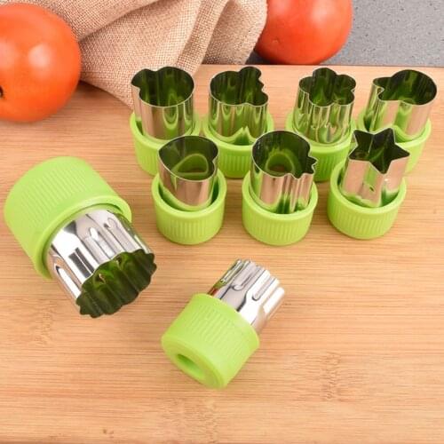 9pcs/set DIY Fruit Vegetable Cutters Italy Farfalle Pasta Cutting Moulds Salad Love Lunch Cookie Molds Kitchen Gadget Tools