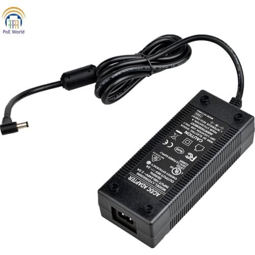 LYD5602000 Adapter 56 volt 120 watt power supply for PoE injectors POE power adapter with UL/FCC/ DoE approved, 2.1mm connector