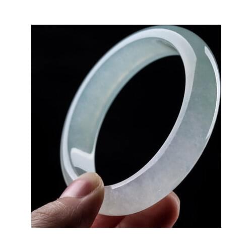 Free Certificate Natural Burmese Jade Ice Light Green 54-64mm Bracelet Elegant Princess Jewelry Best Gift Present
