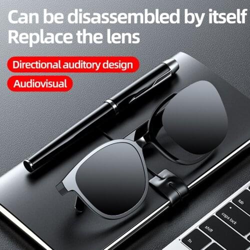 Anti-blue light head-mounted 5.0 audio wireless sports waterproof running bluetooth smart glasses headset lentes inteligentes