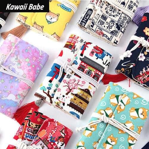 Notepad Diary School Supplies 6 Ring Binder Cloth Cover A6 Notebooks and Journals Pocket Cute Kawaii Notebook Offce Accessories