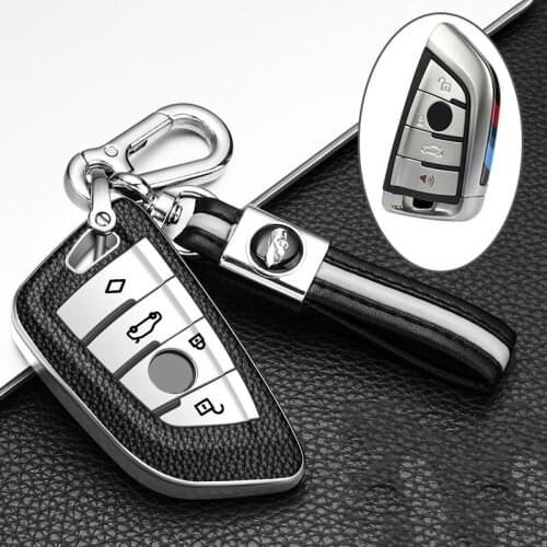 PU+TPU Car Key Case For BMW 5 Series G30 G38 F30 F20 X1 X3 X5 3/4 Buttons Smart Remote Fob Cover Bag Auto Accessories