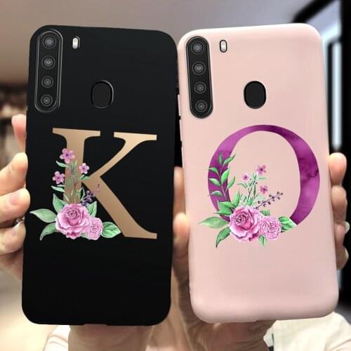 Letters A To Z Smartphone Case For Samsung A21 Case Soft TPU Silicone Cover Pudding Cases For Samsung Galaxy A21 A 21 SM-A215U