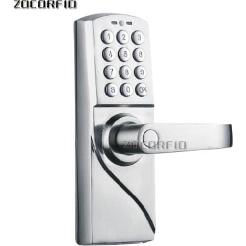 DIY 4XAA battery working Password Door Lock office door lock Password & Mechanical key for 35- 50mm thick door