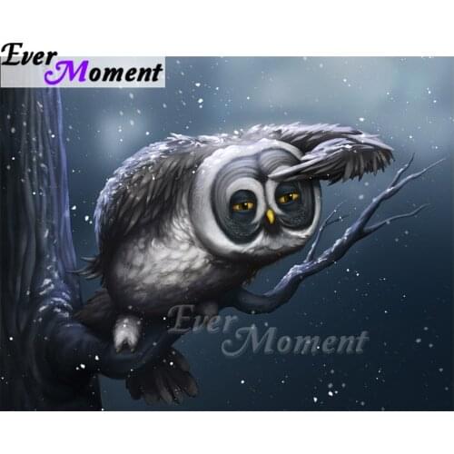 Ever Moment Diamond Painting Owl Branch Full Square Drill Mosaic Picture Of Rhinestone Diamond Embroidery Cross Stitch ASF1672