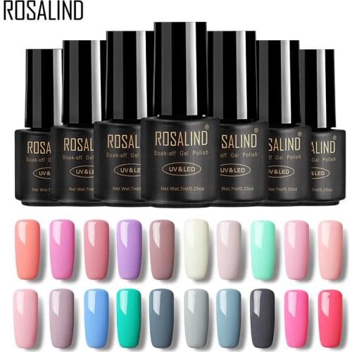 ROSALIND Gel 1 Black Bottle 7ML HOT SALE 29 COLORS Gel Nail Polish Nail Art UV LED Gel Polish Semi Permanent Varnish