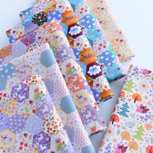 Cartoon Printed Cotton Fabric for Clothes Dress Tissue Sewing Quilting Fabric Needlework Material DIY Handmade