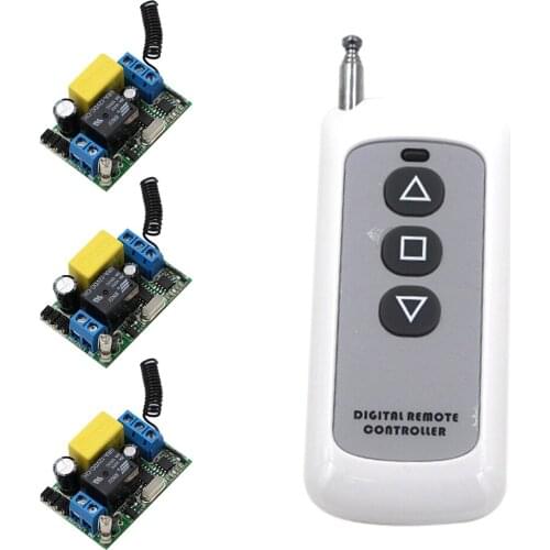 Innovative Products Best Price RF Wireless Remote Control AC 220 V 1 Channel 3 Receivers + 1 Transmitter 315mhz/433mhz