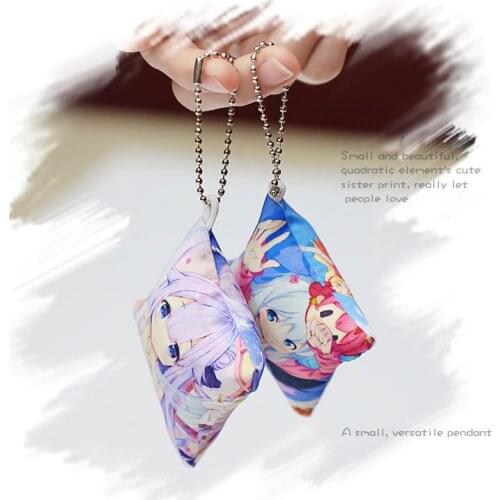 5 piece 6cm Customize Mini Pillow With Keychain Custom Logo Print Square Pillow Pendant Decorate for Bag Cute Gift Dropshipping