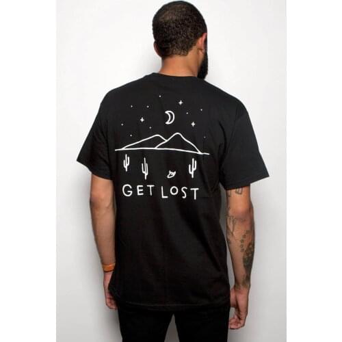 Get Lost Quotes Man Fashion Tree Graphic T-shirt Grunge Aesthetic Tumblr Tops Goth Art Shirt Outfits Male Summer Tops