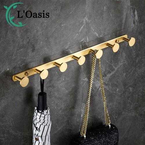 Punch-Free Brass Hook Porch Coat Rack Bedroom Clothes Hook Wall Hanging Towel Hook Bathroom Door Hook