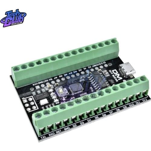 ATMEGA328P CH340 Nano V3.0 3.0 Terminal Shield Adapter Expansion Board Microcontroller 2 in 1 Micro USB Module For Arduino