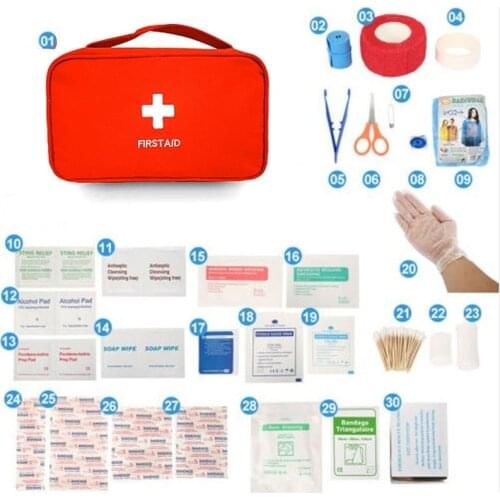 Portable Travel Outdoor First Aid Kit Large Emergency Bag Survival Kit Medical Box Red/Blue/Grey for Home Car Outdoor Camping