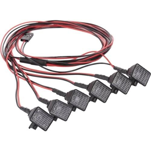 Rc Car Model Universal 6 Led Lamp Square Roof Light Strip Remote Control Model Replaceable Upgrade Accessories