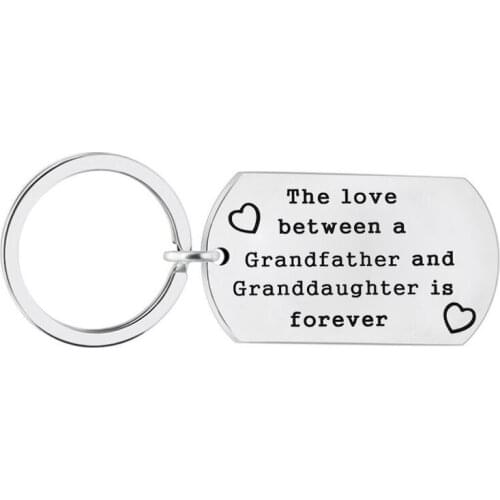 Grandpa Gift from Granddaughter for Fathers Day Birthday The Love Between A Grandfather and Granddaughter is Forever Keychain