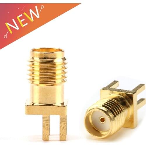20Pcs SMA Female Jack Connector For 1.6mm Solder Edge PCB Straight Mount Gold plated RF Connectors Receptacle Solder