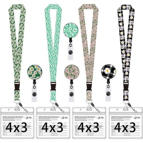 Daisy Lanyard Adjustable Retractable Card Holder Name Badge Holdestudents Work Bank Credit Card Students Bus Card Holder