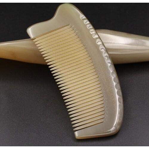 Combs For Female Natural Anti Static Buffalo Horn Comb Thick Hair Care Prevent Loss Massage Brush Straight Hairbrush Gift Sale