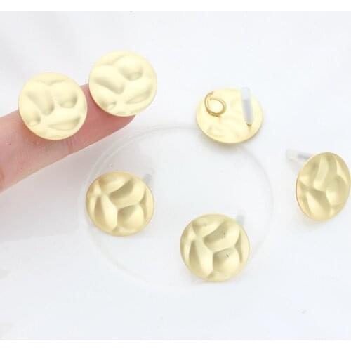 Earrings Jewelry Making Accessories Zinc Alloy Golden Ripple Round Base Earrings Connector 16MM 6pcs/lot For DIY Accessories