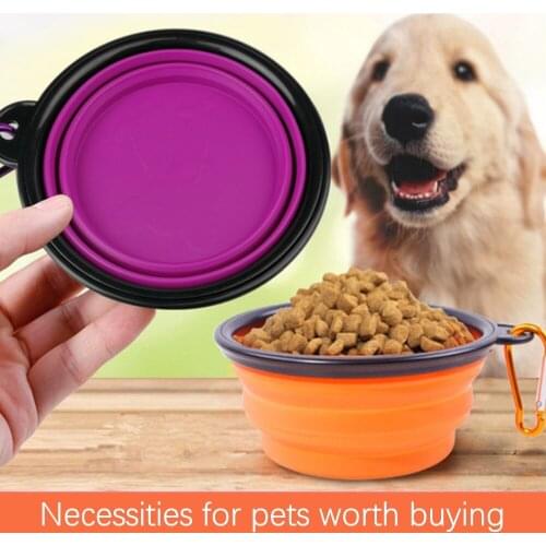 Pet silicone bowl travel outdoor portable dog bowl cat and dog water feeder puppy feeding container pet accessories