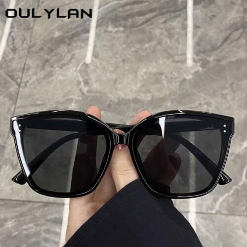 Oulylan Oversized Sunglasses Women Men 2021 Big Frame Cat Eye Glasses Gradient Goggles Irregular Eyewear shades for Ladies