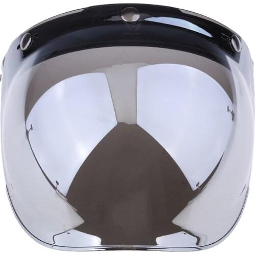 Universal Motorcycle Motorbike 3-Snap Helmet Visor Shield Up Down Lens 4 Colors ABS Plastic