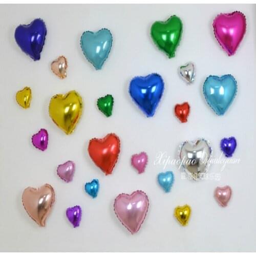 Festive Supplies Event Balloons Aluminium Foil Color Heart Wedding Birthday Party Decoration Balloon 20pc/lot