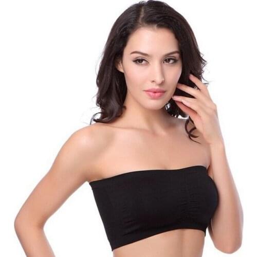 Crop Top Bra Women Tube Tops Seamless Wrapped Chest underwear bandeau bra thin belt 6 COLORS S,M,L,XL XXL free shipping