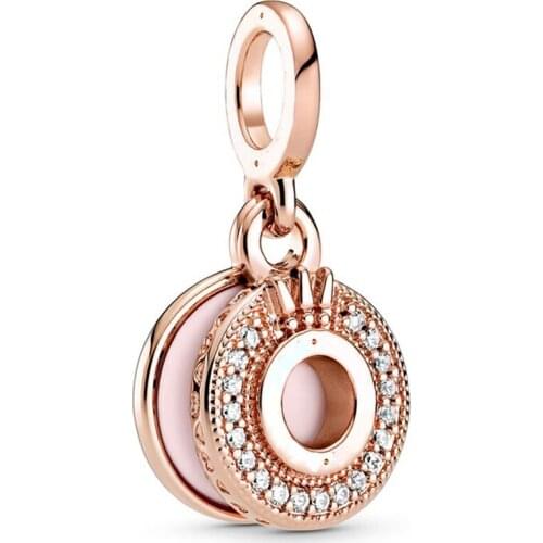 Real 925 Sterling Silver Bead Sparkling Pavé Crown O Dangle Charm Fit Fashion Women Pandora Bracelet Bangle Gift DIY Jewelry