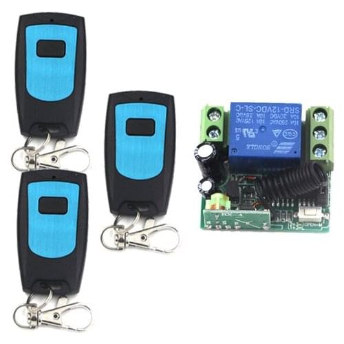 1 Channel AC DC 12V RF Wireless Remote Control Switch Small Receiver + 3 Transmitter SKU: 5266