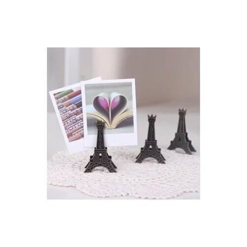 2pcs w19 Student Supply Beautiful Paris Eiffel Tower Kids Passport Message Lomo FileMemo Card Clip Metal