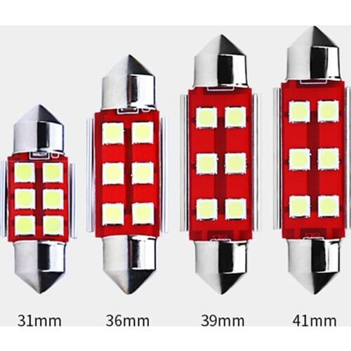 200pcs Festoon 31mm 36mm 39mm 41mm LED Bulb Super Bright 3030 Canbus lamp Error Free Auto Interior Doom Lamp Car Styling Light