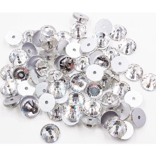 3mm-8mm 100pcs flatback sewing rhinestones one hole clear crystals strass trim Dress beads sew on rhinestones for clothes Sew
