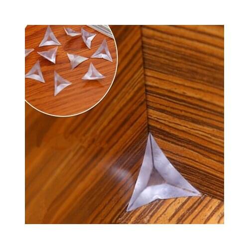50pcs PVC Transparent Crystal Drawer Cabinet Dust-proof Triangle Pad Corner Wardrobe Corner Anti-fall Gray Triangle Pad Corner