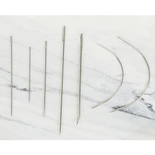 7 pcs/lot New Sewing Needles Curved Threader for Leather Canvas Stainless Steel Embroidery Tapestry Hand Sewing Accessories