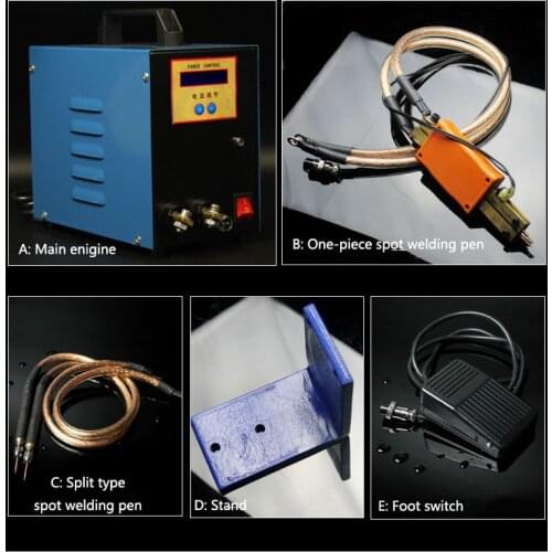 JSD-10K-IV 1~220V 9kVA 18650 electric car battery spot welding machine with integrated spot welding pen