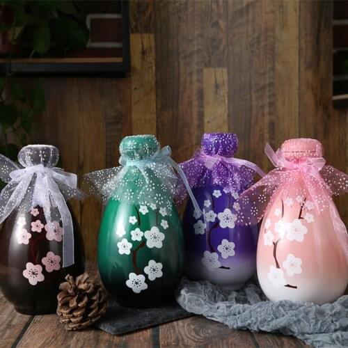 500ml Antique Glass Wine Bottle liquor sake pot retro liquor pot household small white wine bottle Chinese barware
