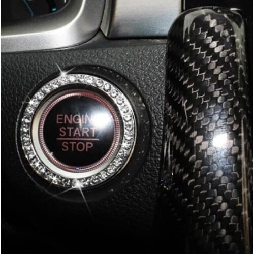 Automobiles Start Switch Button Decorative Diamond Rhinestone Ring Auto SUV Car Decorative Accessories Interior For Girls