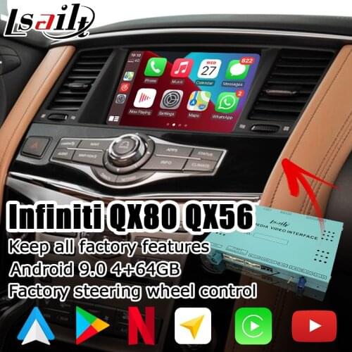 Lsailt Android GPS navigation system box for Infiniti QX80 / QX56 Y62 2012-2017, with G Q70 QX50 QX60 QX70 etc youtube waze