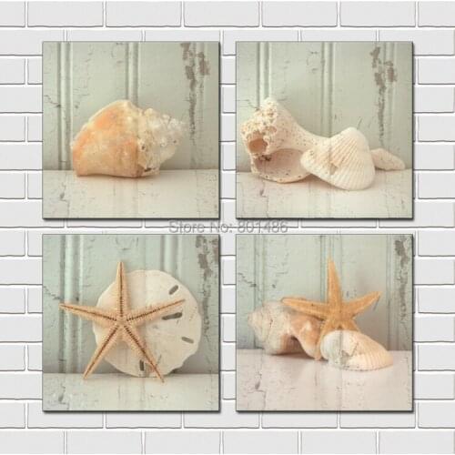 Seashell print Wall Art painting on canvas Perfect love gift for Anniversary,Wedding,Birthday and Holidays. Drop shipping