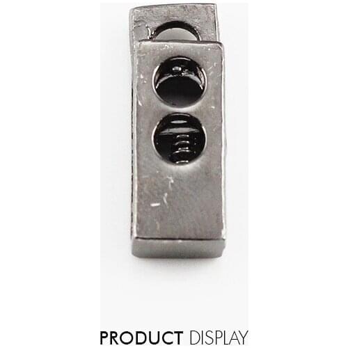 Metal Black Gun Stopper Toggle Buckle Rope Clamp Cord Locks Drawstring Stops Button 7.5mm x 22mm Sewing Accessories 100pc/NK181