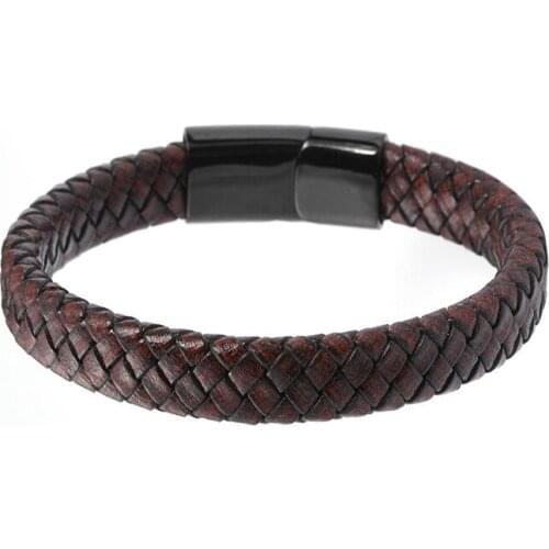 New Mens Retro-titanium Steel Hand-made Leather Chain Jewelry Gift Simple and Elegant Temperament Accessories Top Grade Charm