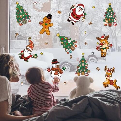 2021 New Childrens Cartoon Christmas DIY Sticker Santa Snowman Cute Expression Sticker