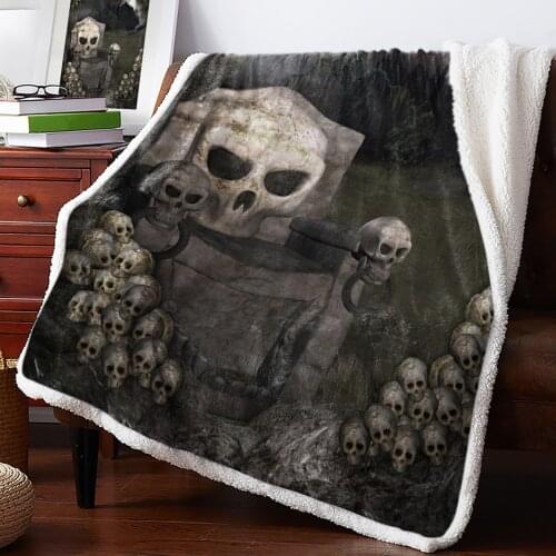 Forest Skull Stone Chair Blanket for Beds Sofa Fleece Throw Blanket Winter Bedclothes Bedspread Cashmere Blanket