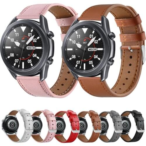 Strap For Samsung Galaxy Watch 3 Band 20mm 22mm Width Genuine Leather Watchband For Galaxy Watch 41mm 45mm Bracelet