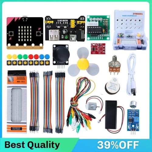 Super Starter Kit for Arduino UNO R3-Mainboard for microbit / Sound detection sensor / Jumper Wire/Soft Leaf Fan for arduino